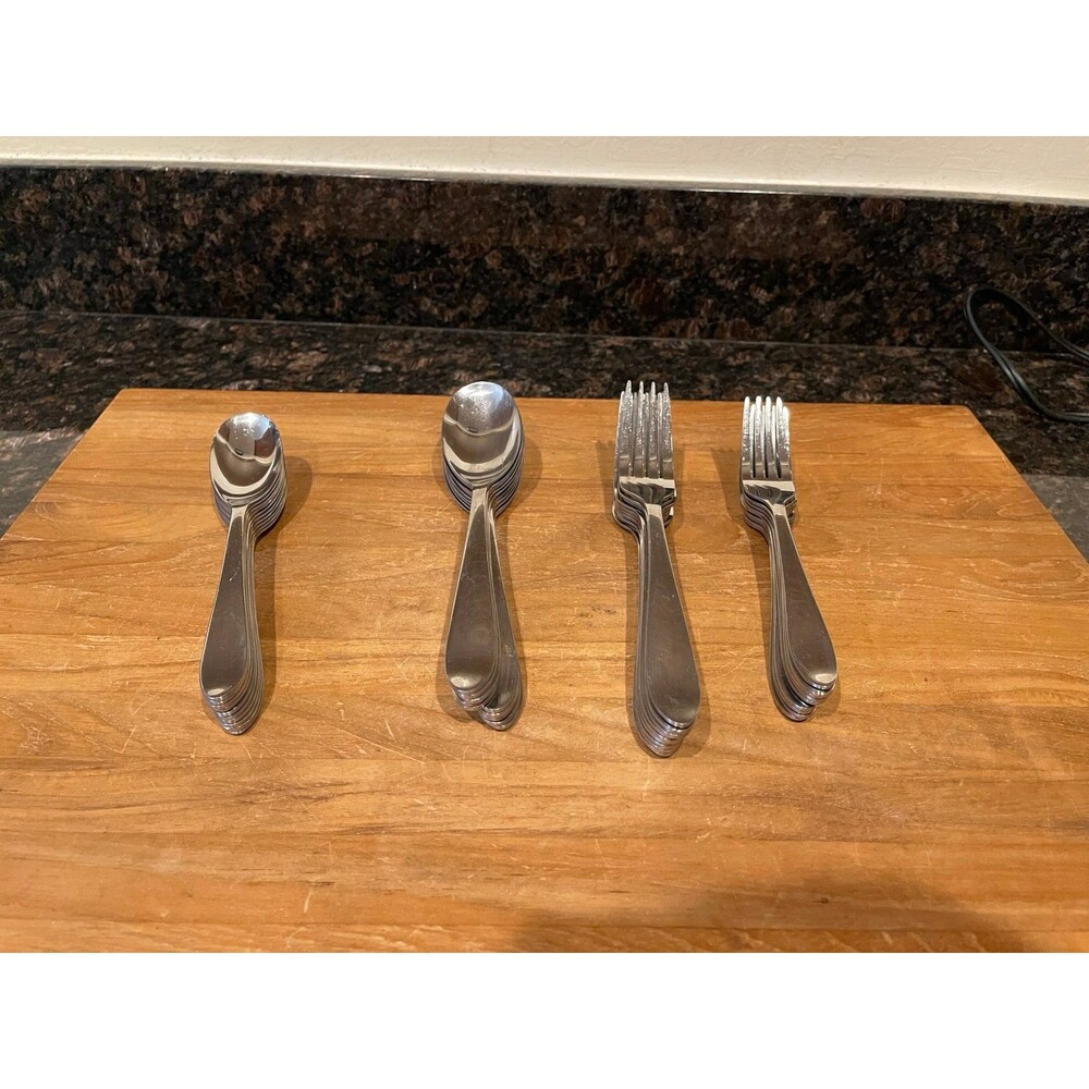 40 Piece Cambridge Apex Satin Stainless Flatware Set